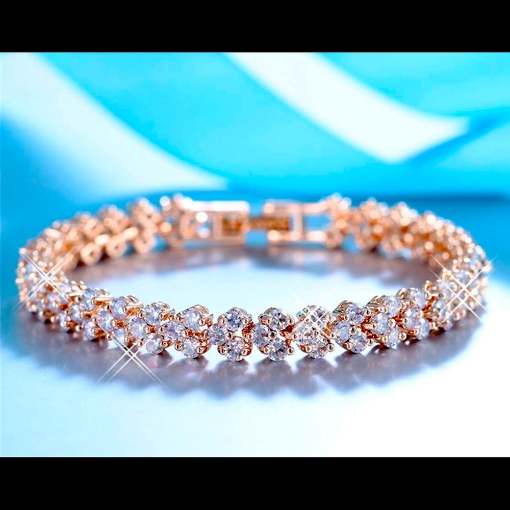 Classic Cubic Zirconia Tennis Bracelet in Rose Gold